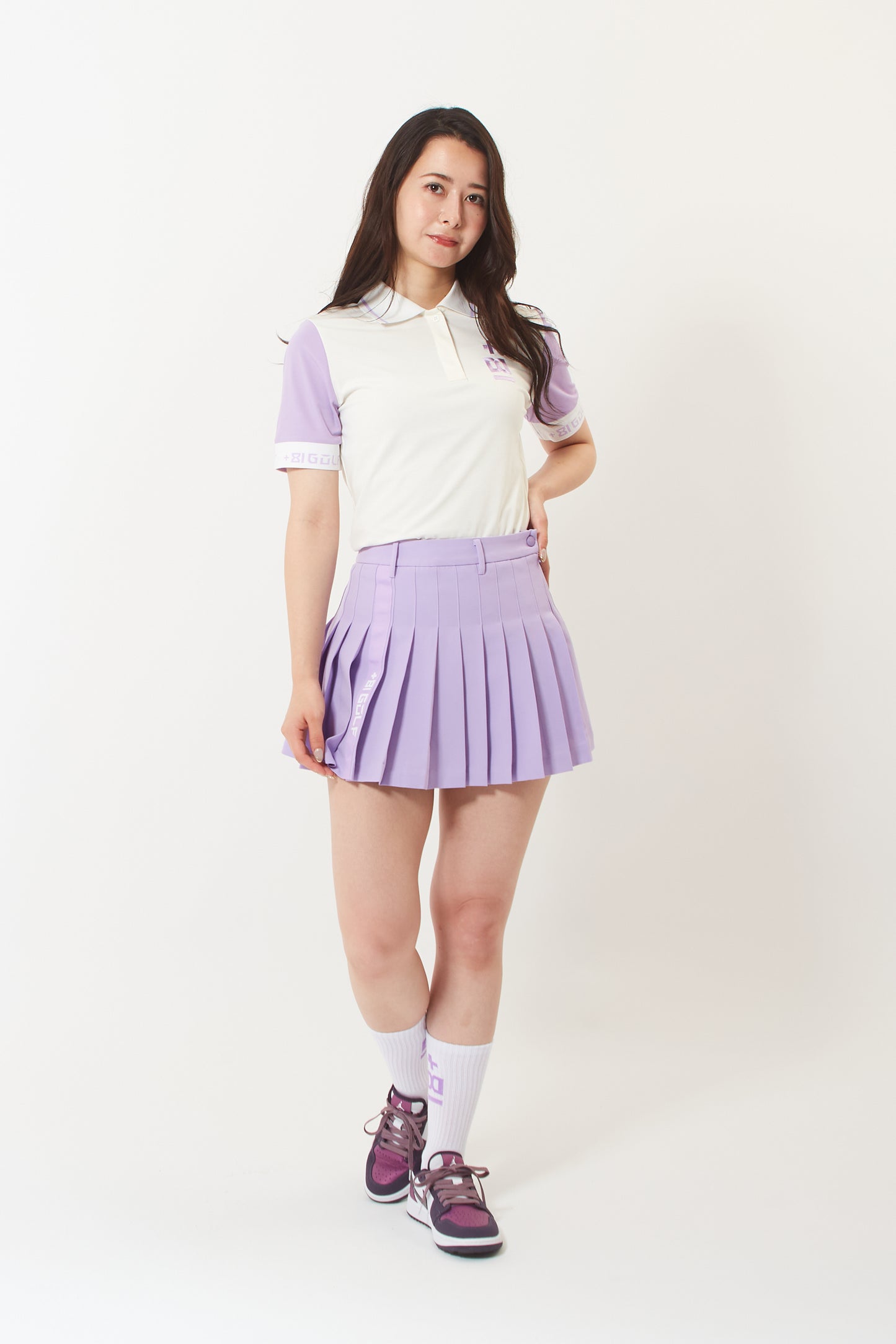 Polo-T (Snow White+Lavender Purple)