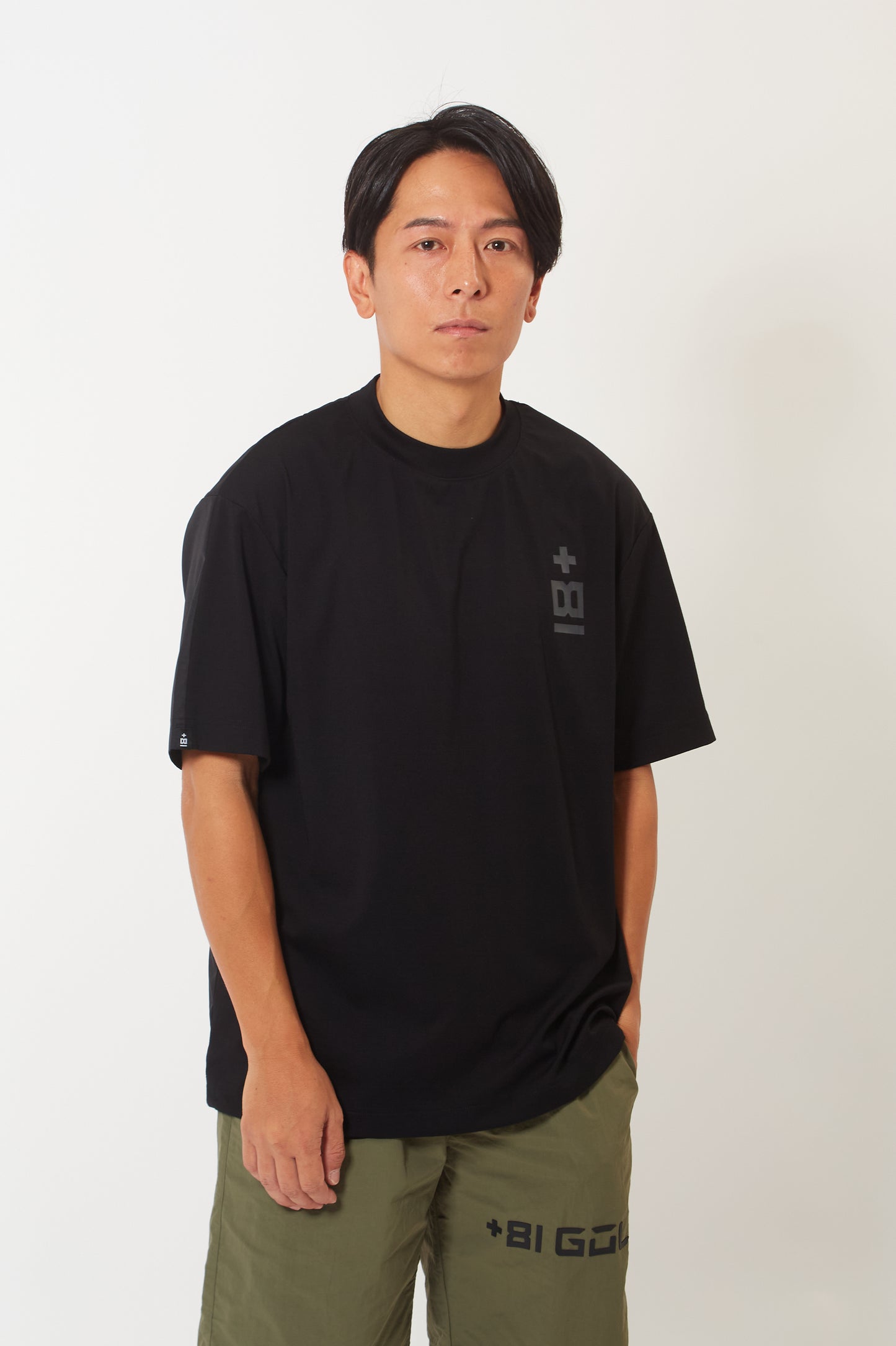 Mock Neck Dry T-shirt (Space Black)