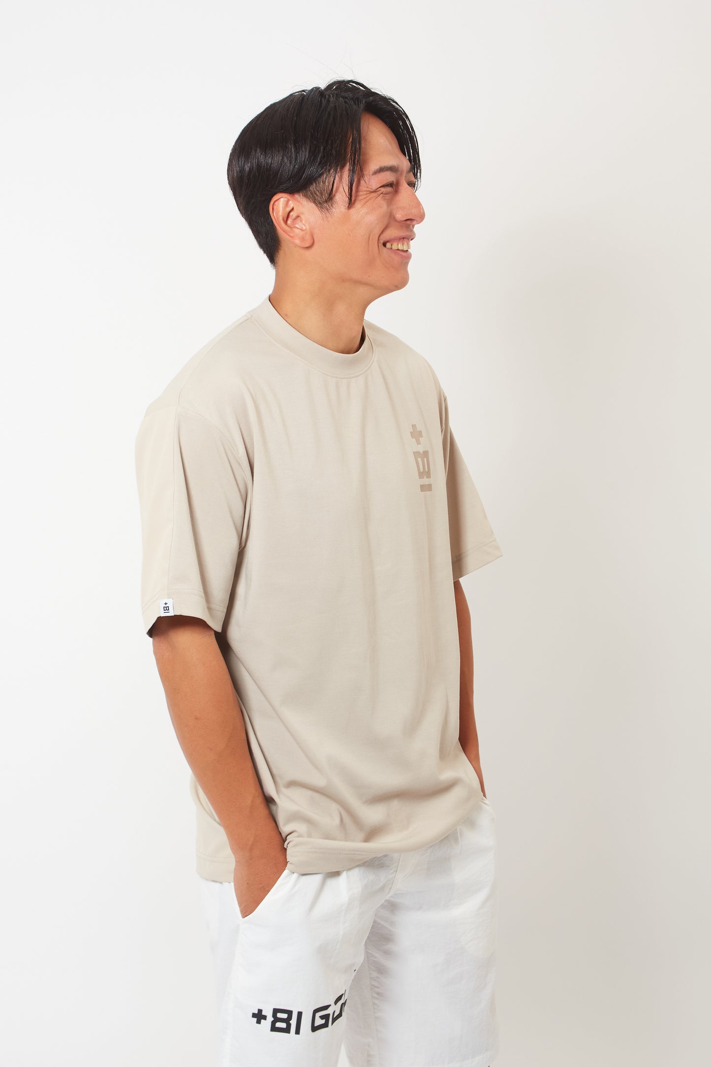 Mock Neck Dry T-shirt (Mud Khaki)