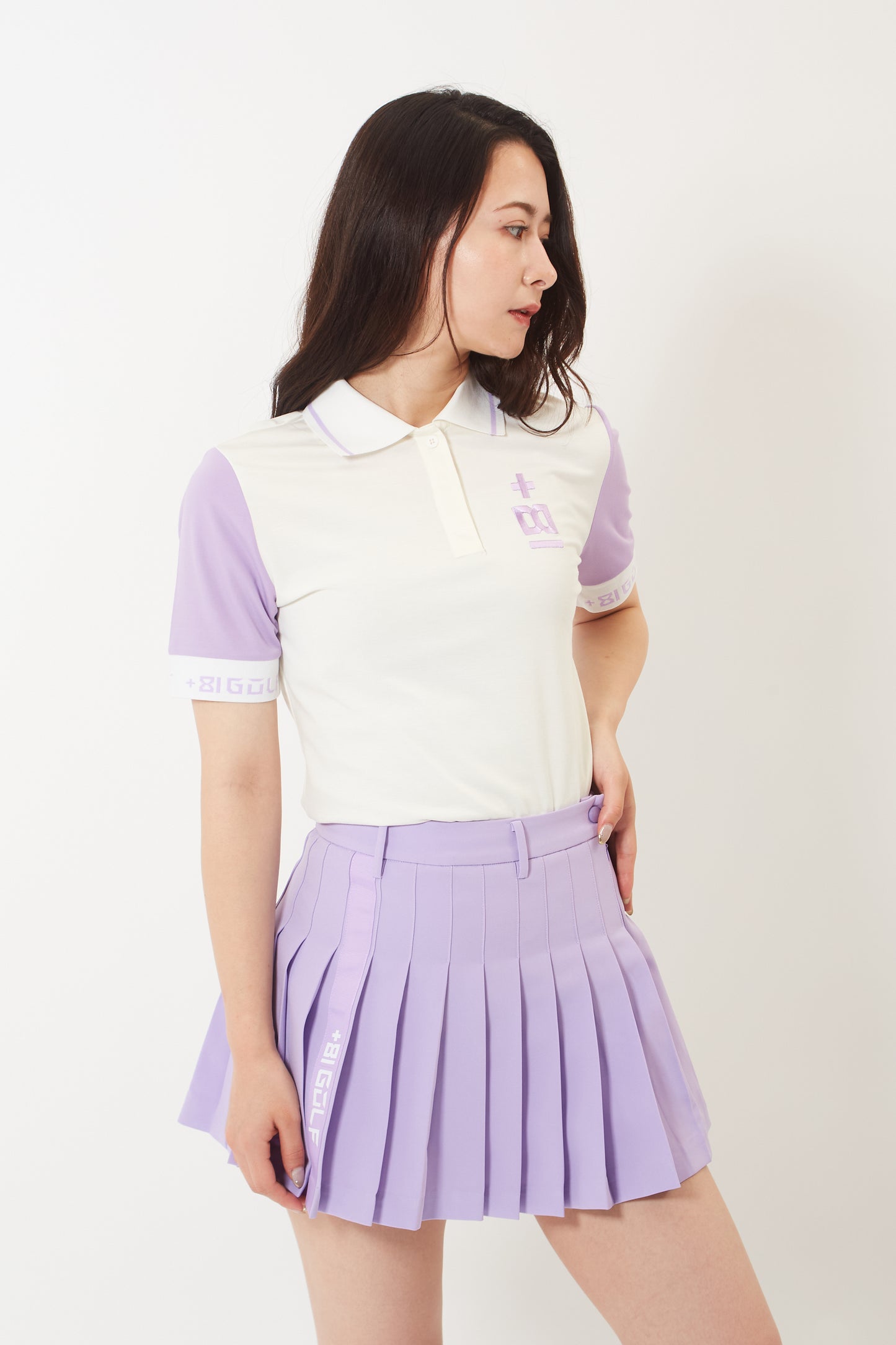 Polo-T (Snow White+Lavender Purple)
