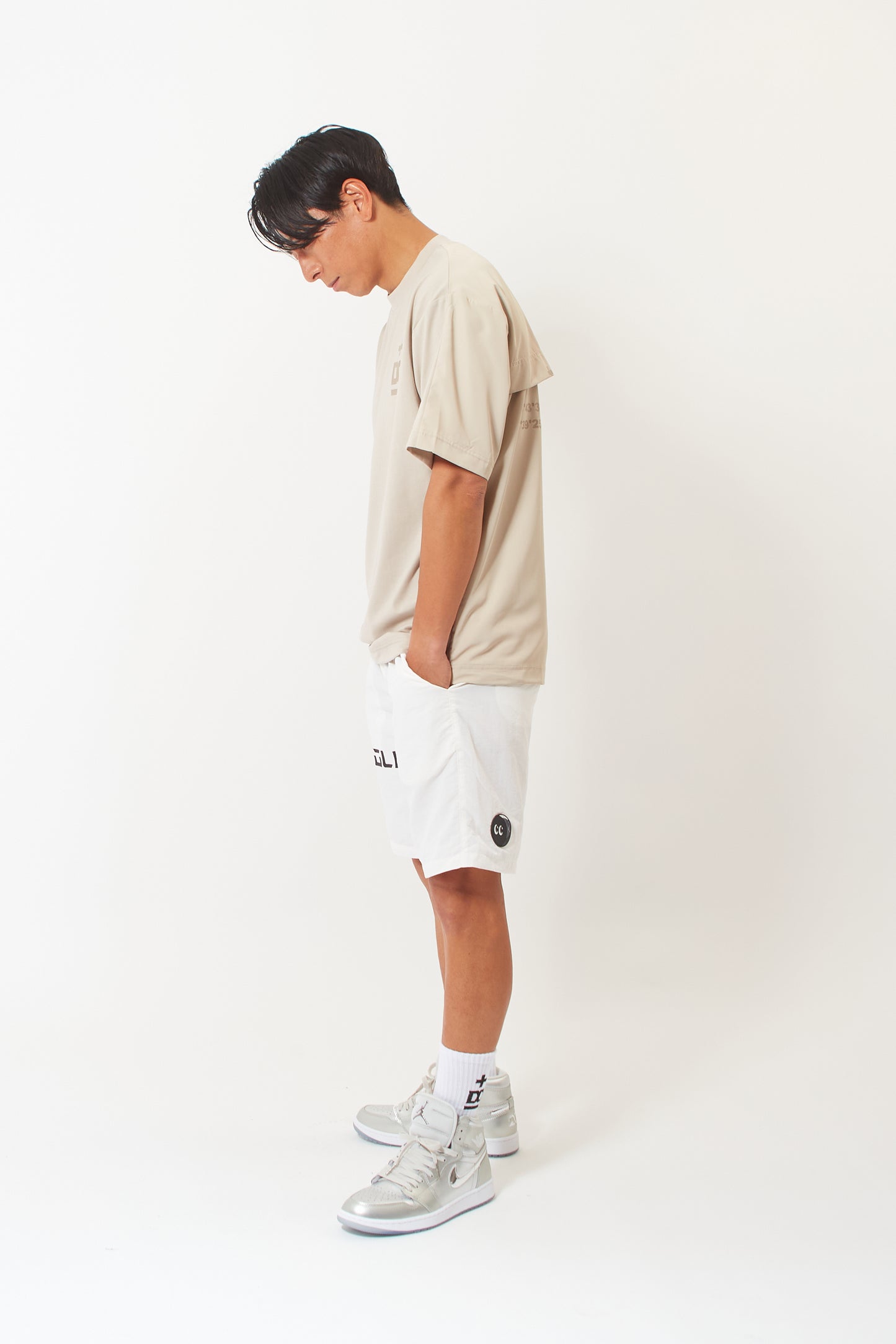 Mock Neck Dry T-shirt (Mud Khaki)