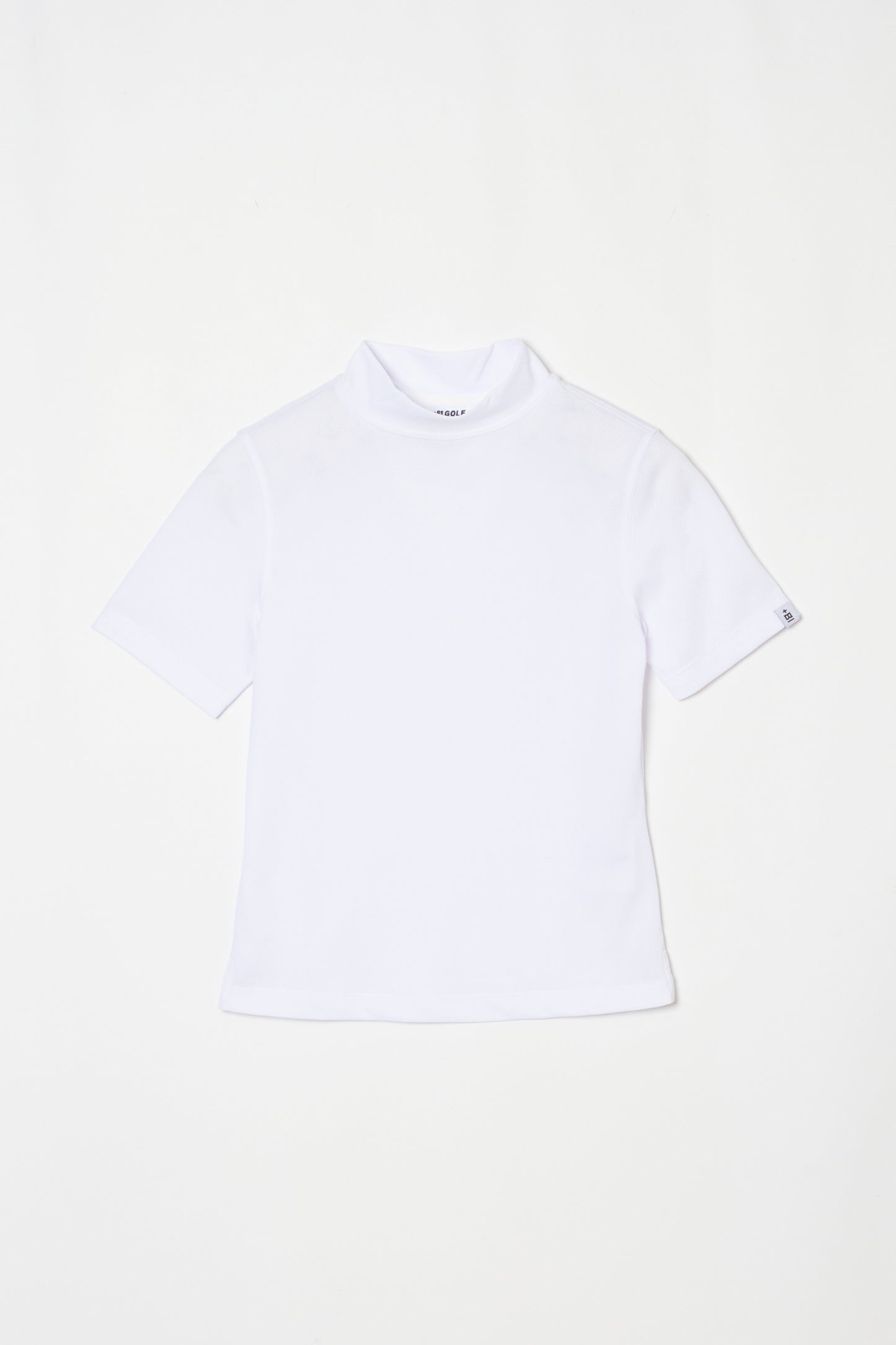 Mock Neck Cool Dry T-Shirt (Pure White)