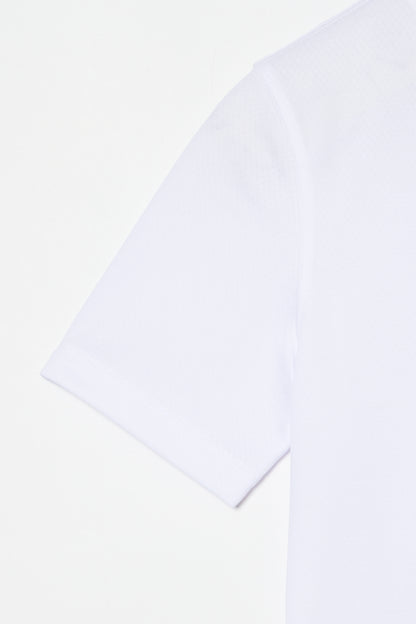 Mock Neck Cool Dry T-Shirt (Pure White)