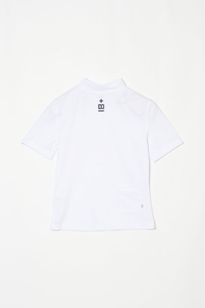 Mock Neck Cool Dry T-Shirt (Pure White)