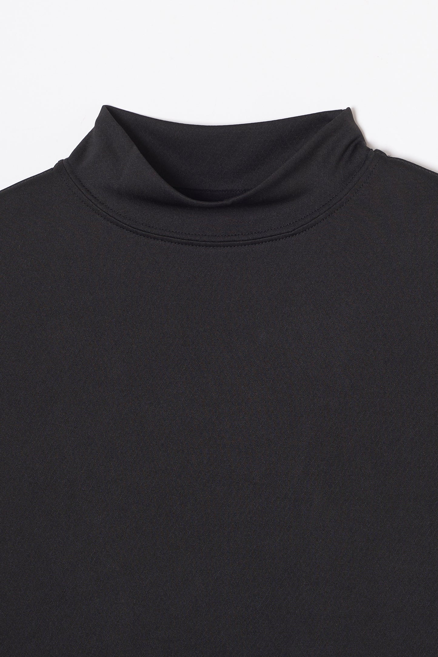 Mock Neck Cool Dry T-Shirt (Dark Black)