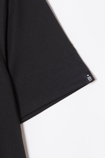 Mock Neck Cool Dry T-Shirt (Dark Black)