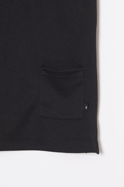 Mock Neck Cool Dry T-Shirt (Dark Black)