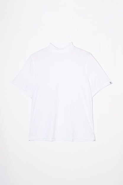 Mock Neck Cool Dry T-Shirt (Pure White)