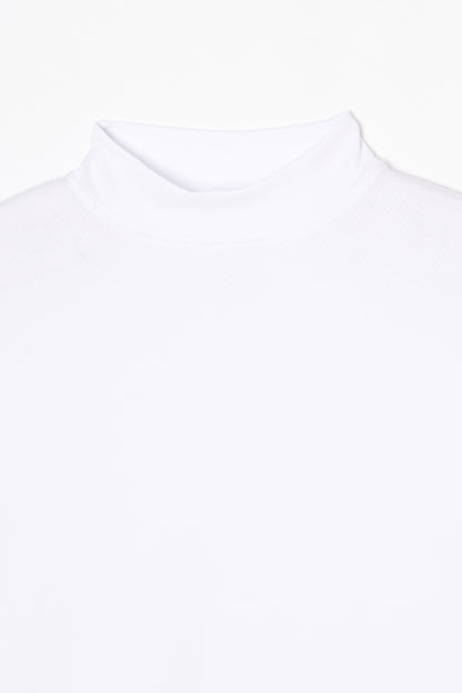 Mock Neck Cool Dry T-Shirt (Pure White)