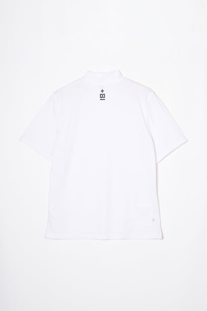 Mock Neck Cool Dry T-Shirt (Pure White)