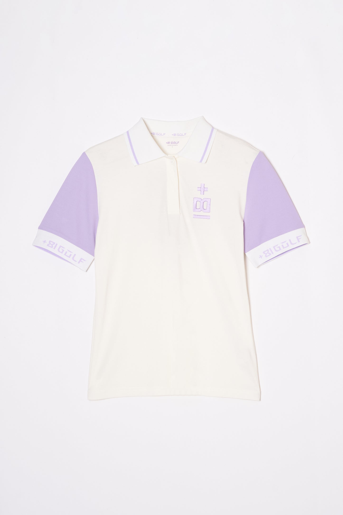 Polo-T  (Snow White+Lavender Purple)