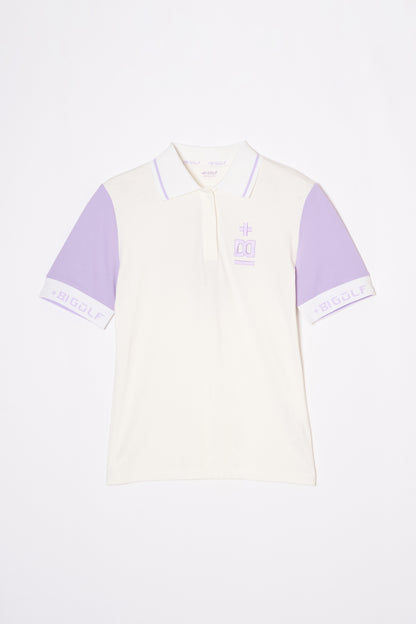 Polo-T  (Snow White+Lavender Purple)