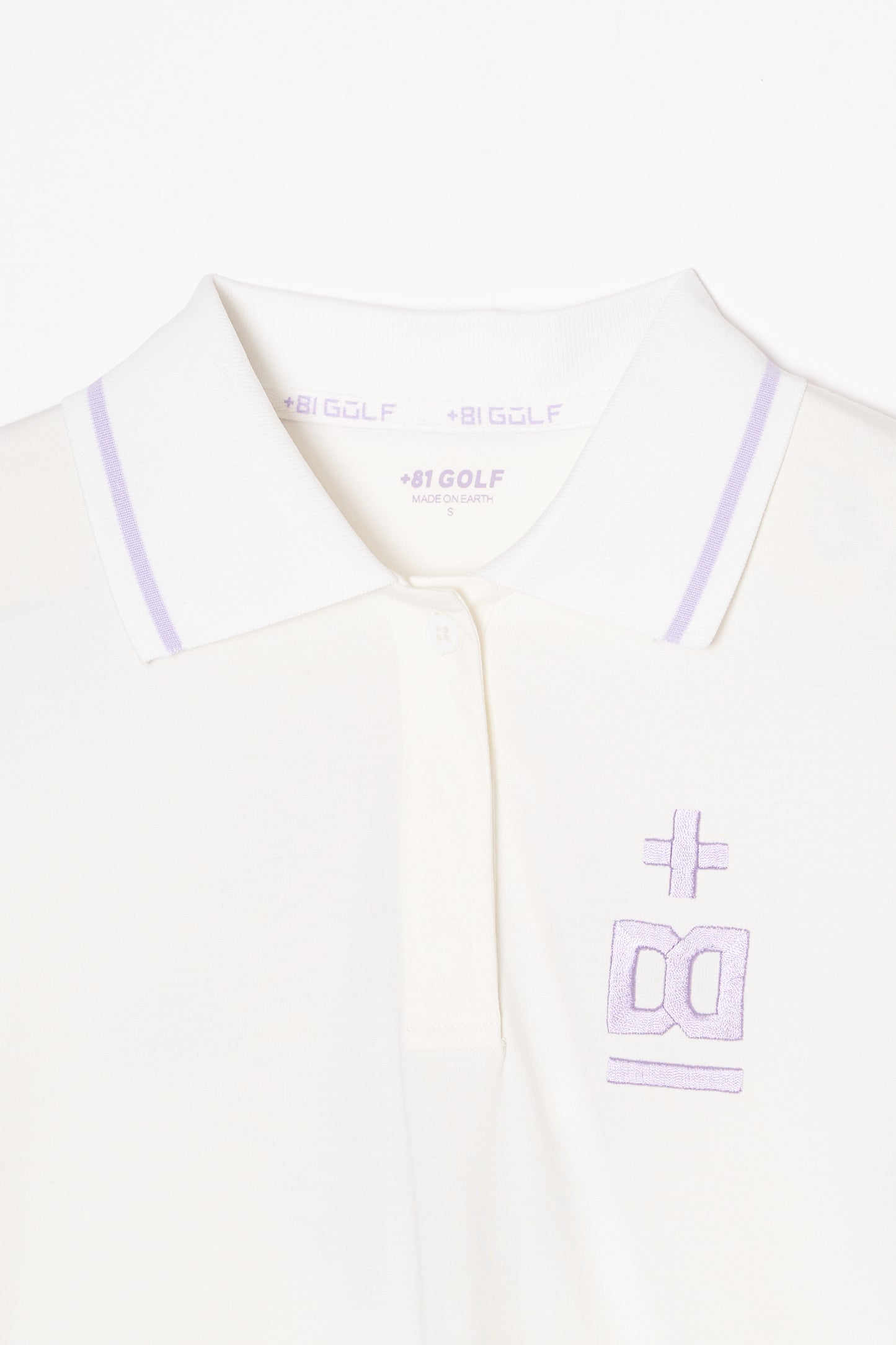 Polo-T  (Snow White+Lavender Purple)