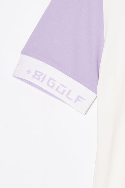 Polo-T  (Snow White+Lavender Purple)