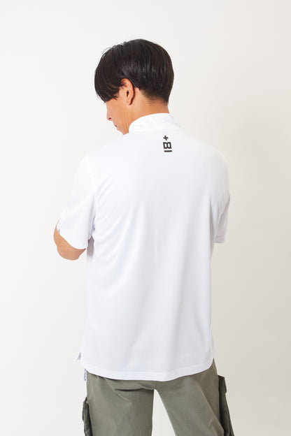 Mock Neck Cool Dry T-Shirt (Pure White)