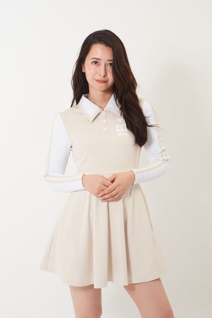 Long Sleeve A-Line Dress (Ivory)