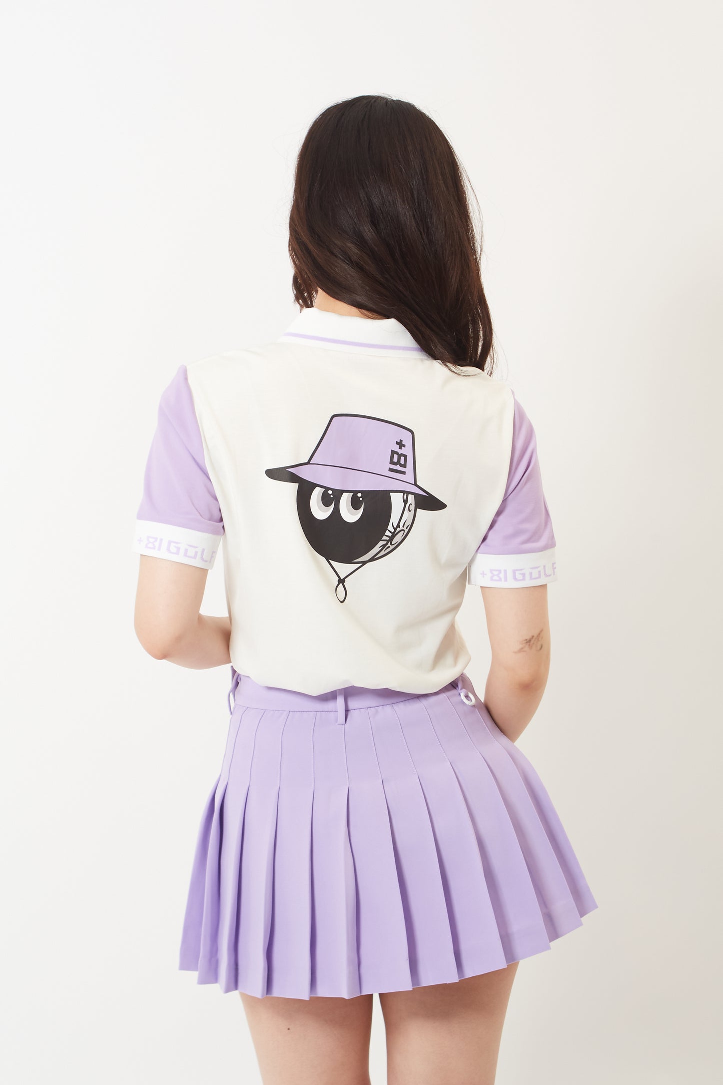 Polo-T  (Snow White+Lavender Purple)