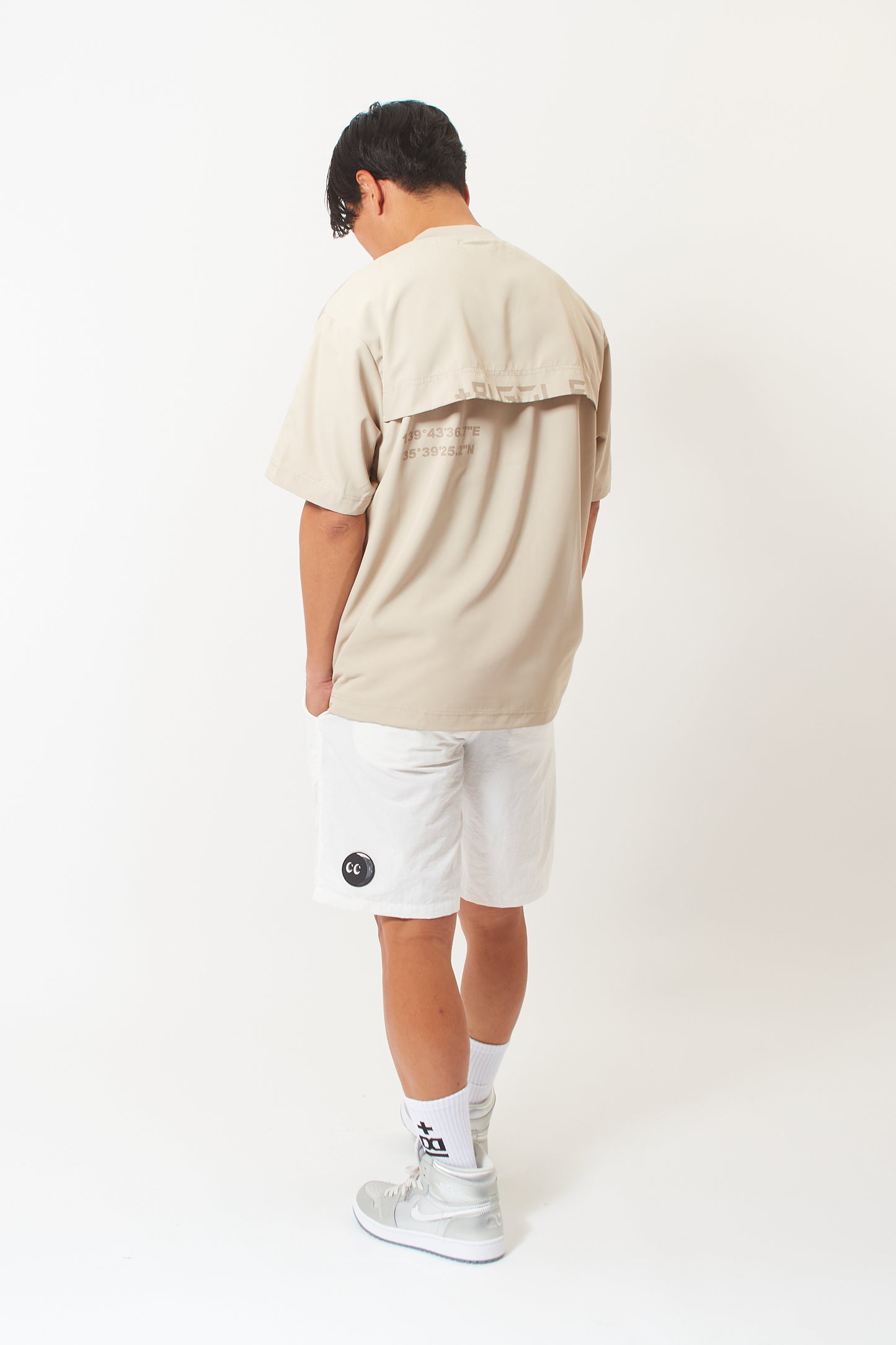 Mock Neck Dry T-shirt  (Mud Khaki)