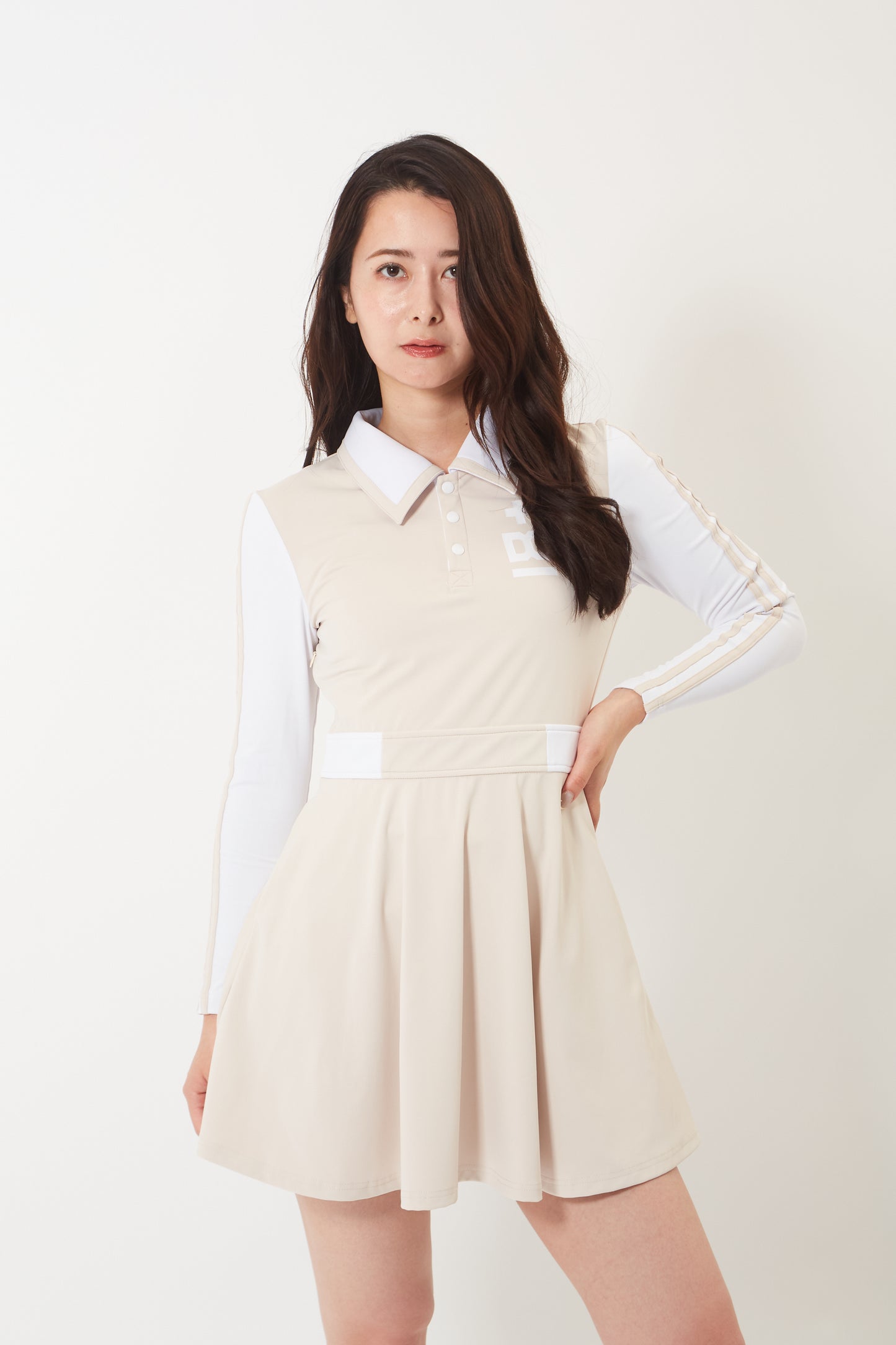 Long Sleeve A-Line Dress (Ivory)