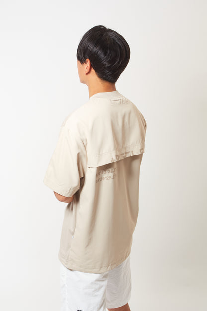 Mock Neck Dry T-shirt  (Mud Khaki)