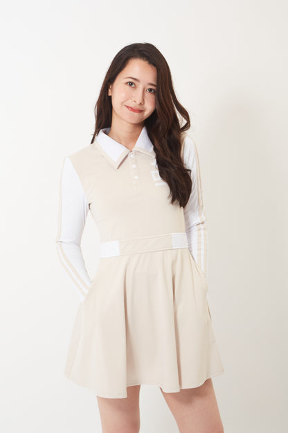 Long Sleeve A-Line Dress (Ivory)