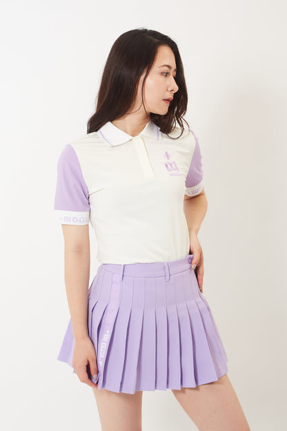 Polo-T  (Snow White+Lavender Purple)