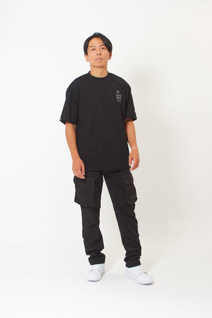 Mock Neck Dry T-shirt  (Space Black)