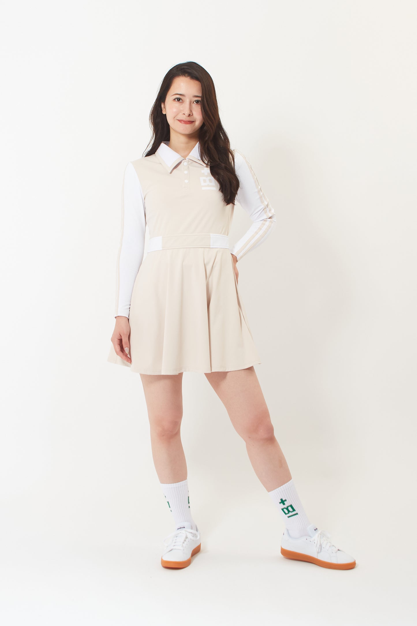 Long Sleeve A-Line Dress (Ivory)