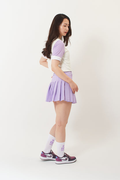 Polo-T  (Snow White+Lavender Purple)